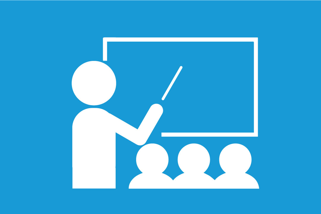 graphic of lecturer and students